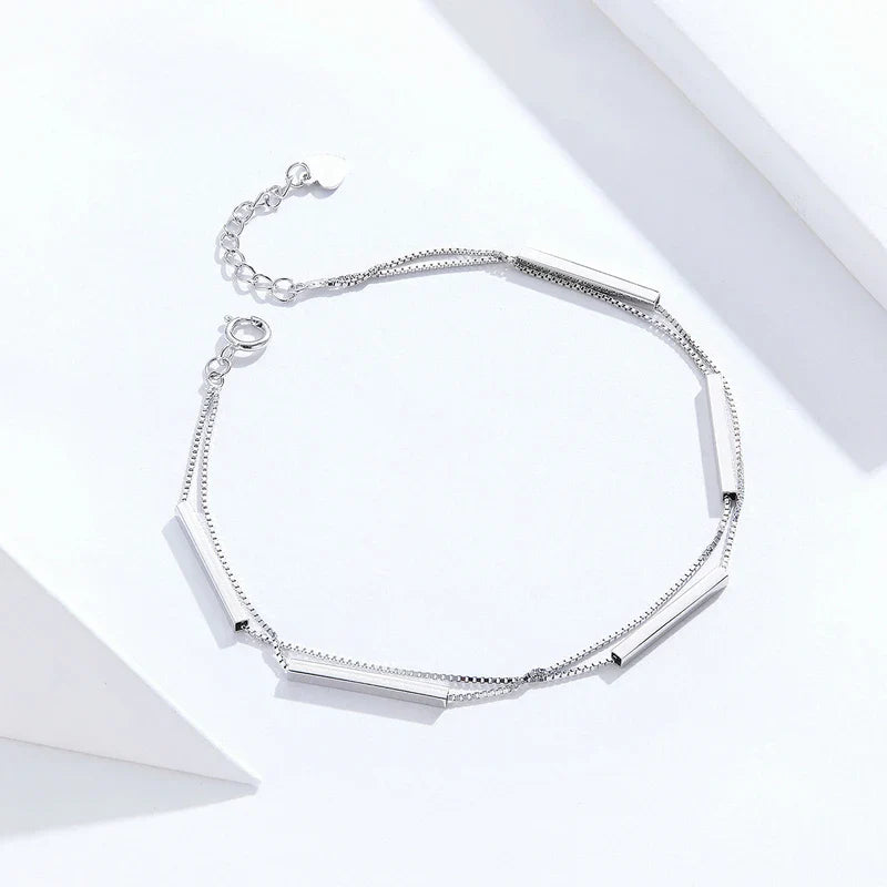 Geometric Double-layers Chain Bracelet