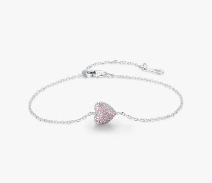 Romantic Pink Heart Bracelet