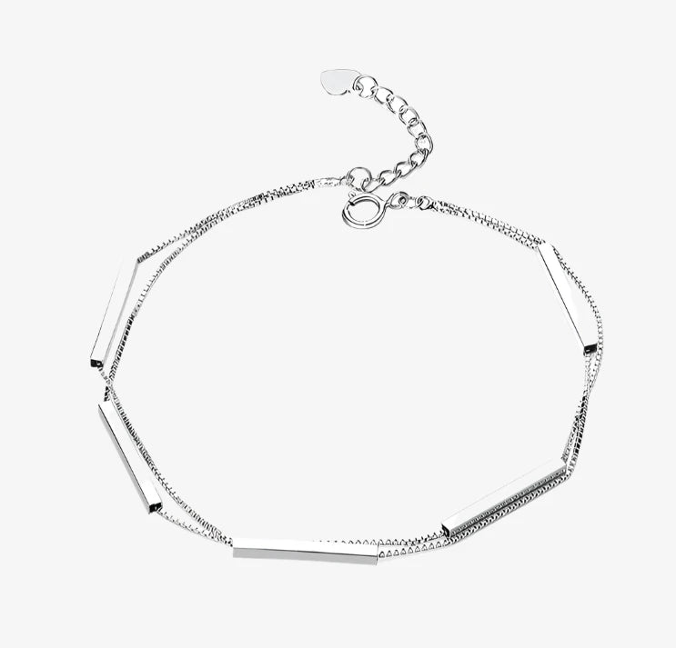 Geometric Double-layers Chain Bracelet