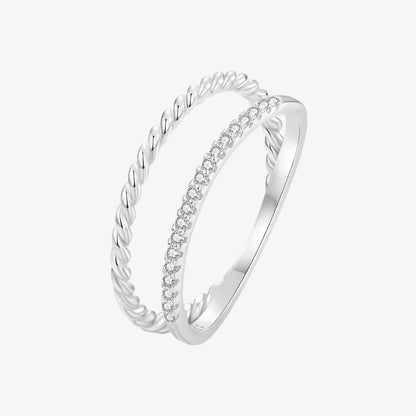 Double Band Pavé Ring