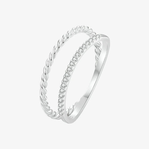 Double Band Pavé Ring