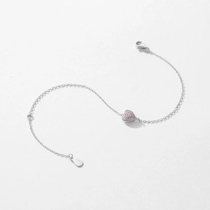 Romantic Pink Heart Bracelet