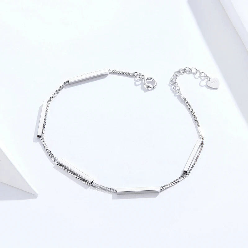 Geometric Double-layers Chain Bracelet