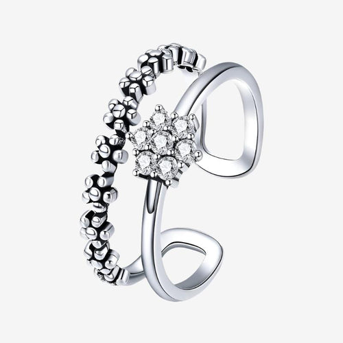 Elegant Daisy Flower Two-row Ring