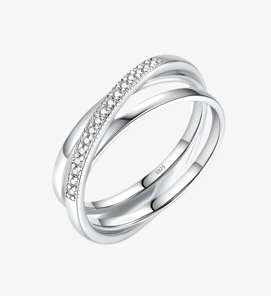 Three-row Wave Ring